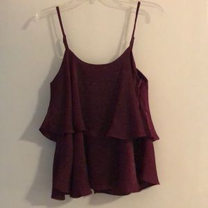 Cute maroon ruffle top